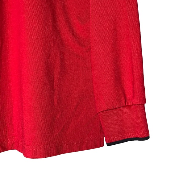 Paul & Shark Polo Shirt Long Sleeve Yachting Pique Cotton Red Men's Medium - Picture 13 of 13